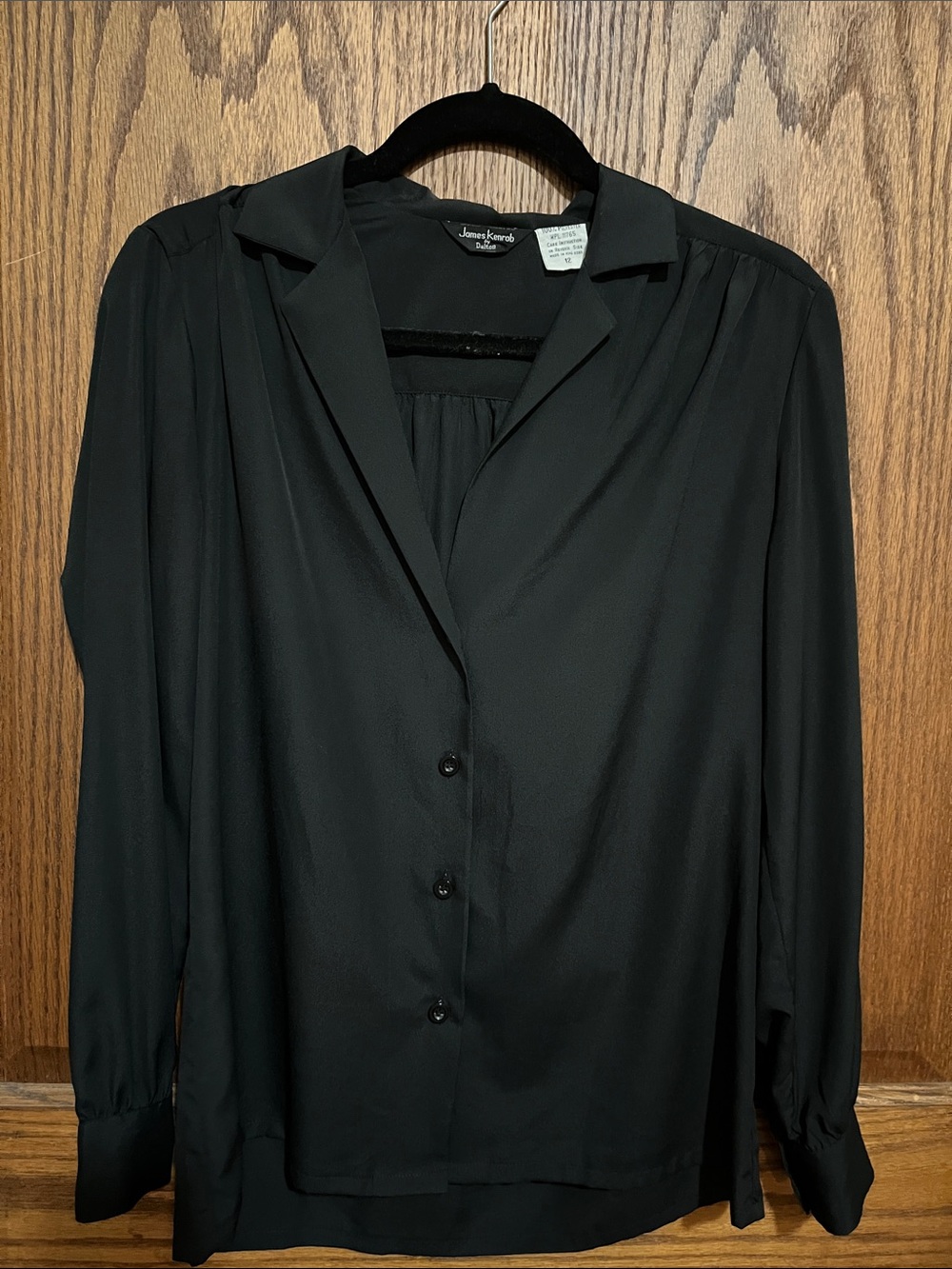 Black Button-Down Collared Blouse